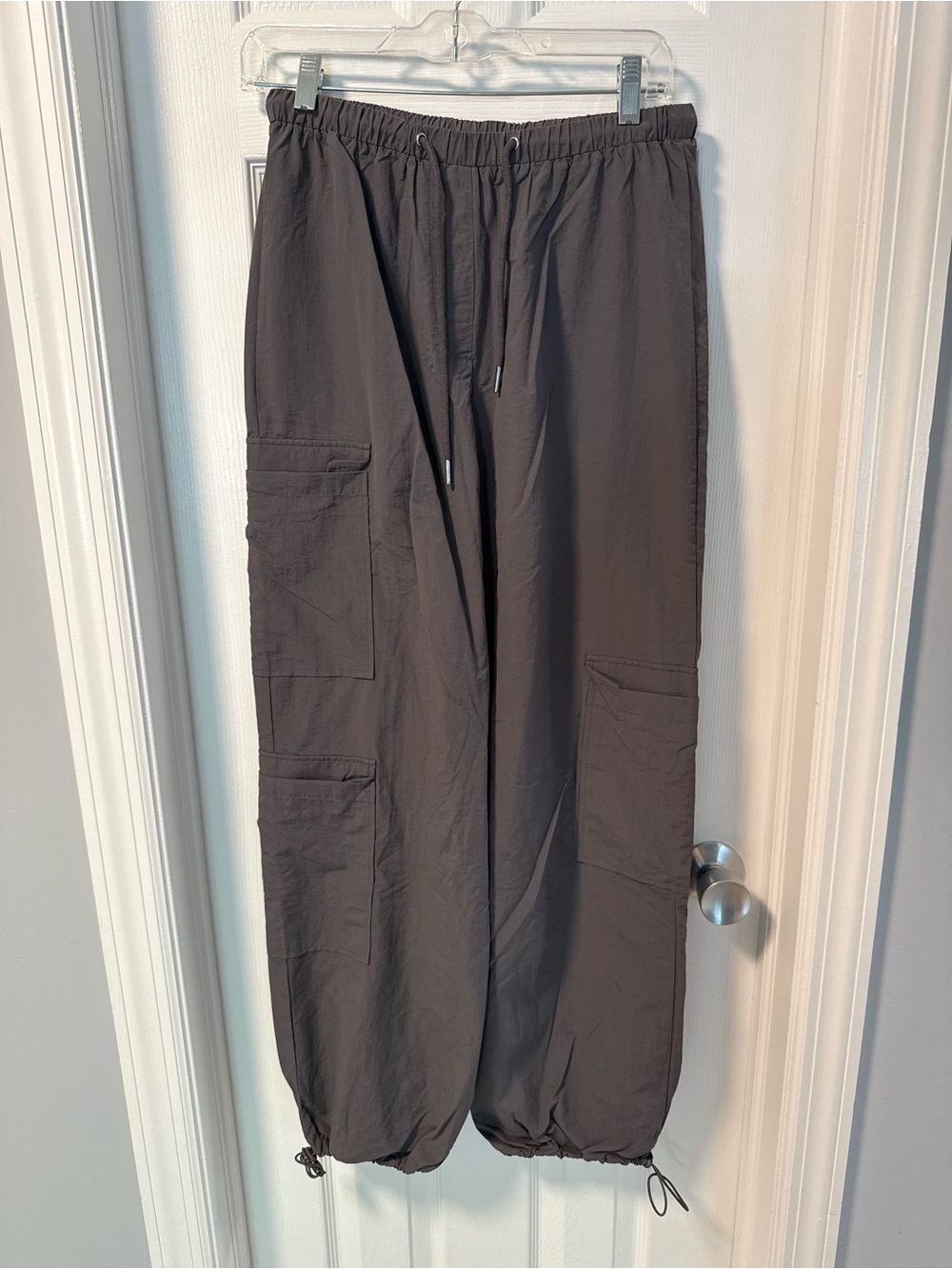 Pac Sun Women’s Charcoal Cargo Pants with Drawstring Hem